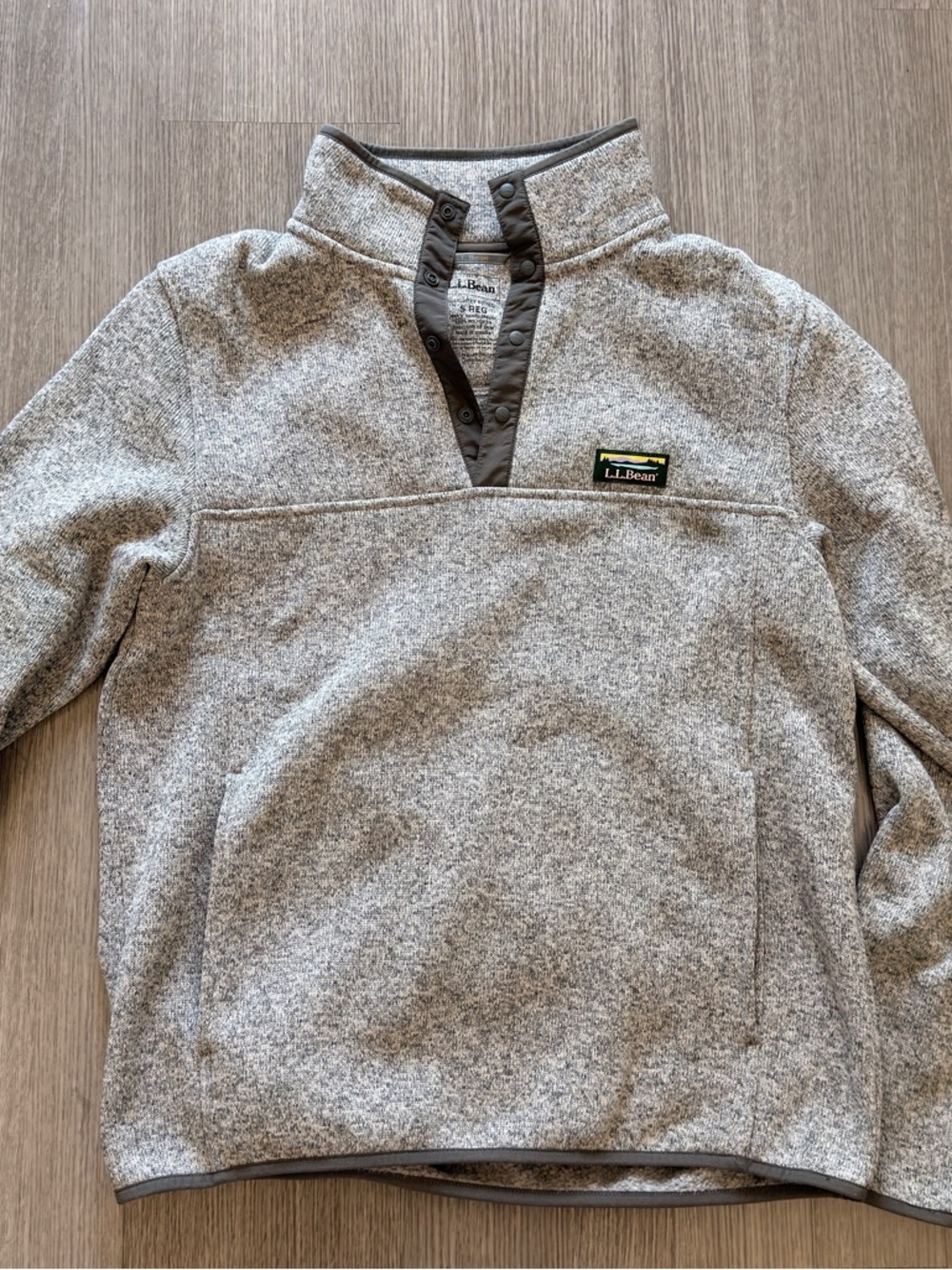 L.L. Bean Men's Heather Gray Snap Pullover